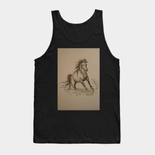 Wild - Horse ink wash watercolor painting Tank Top